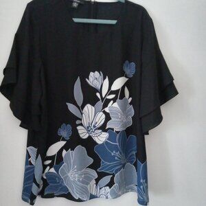 Alfani Floral Back Zipper Blouse